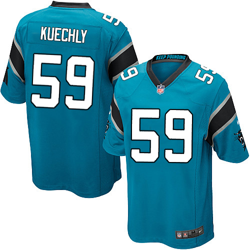 Men's Game Luke Kuechly Nike Jersey Blue Alternate - #59 NFL Carolina Panthers